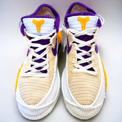 LA Lakers Kobe Bryant 7 Inspired Basketball Fan Sneaker Slippers, Custom Streetwear Crochet Shoes, Retro Low-Top Hypebeast Outfit, Rare Sneaker Plush