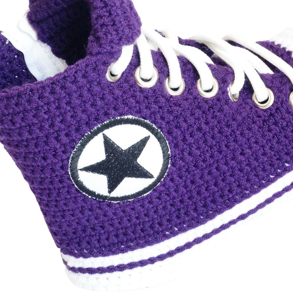 Converse Sneakers Purple Slippers Soft Plush House Shoes Socks - Byseay