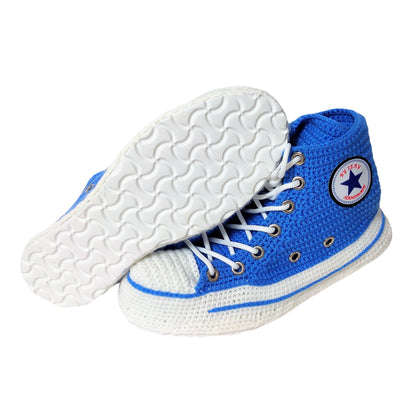 Blue Converse Sneakers Slippers Chuck Shoes Women High Top Plush Slippers Booties - Byseay