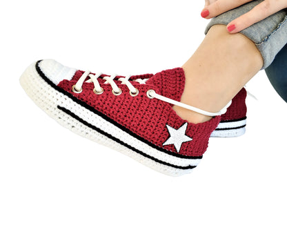 Converse Embroidered Handmade Custom Slippers Low Top Sneakers Breathable Wool Socks - Byseay