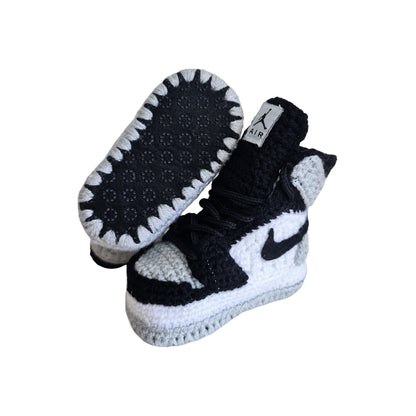 Baby Grey Air Jordan Crochet Sneakers Plush Slippers - Byseay