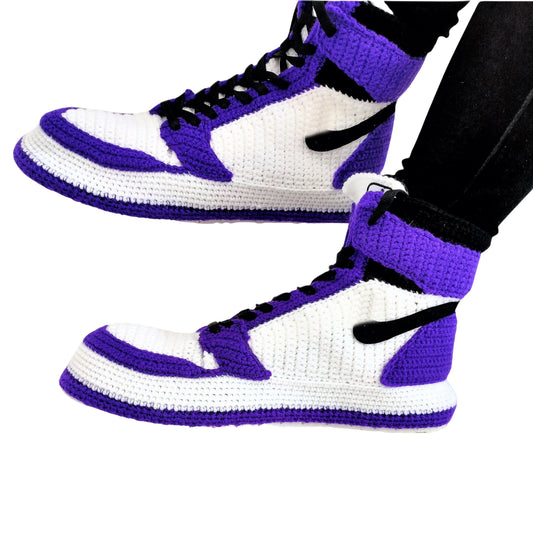 Jordans Court Purple Custom Sneakers Slippers