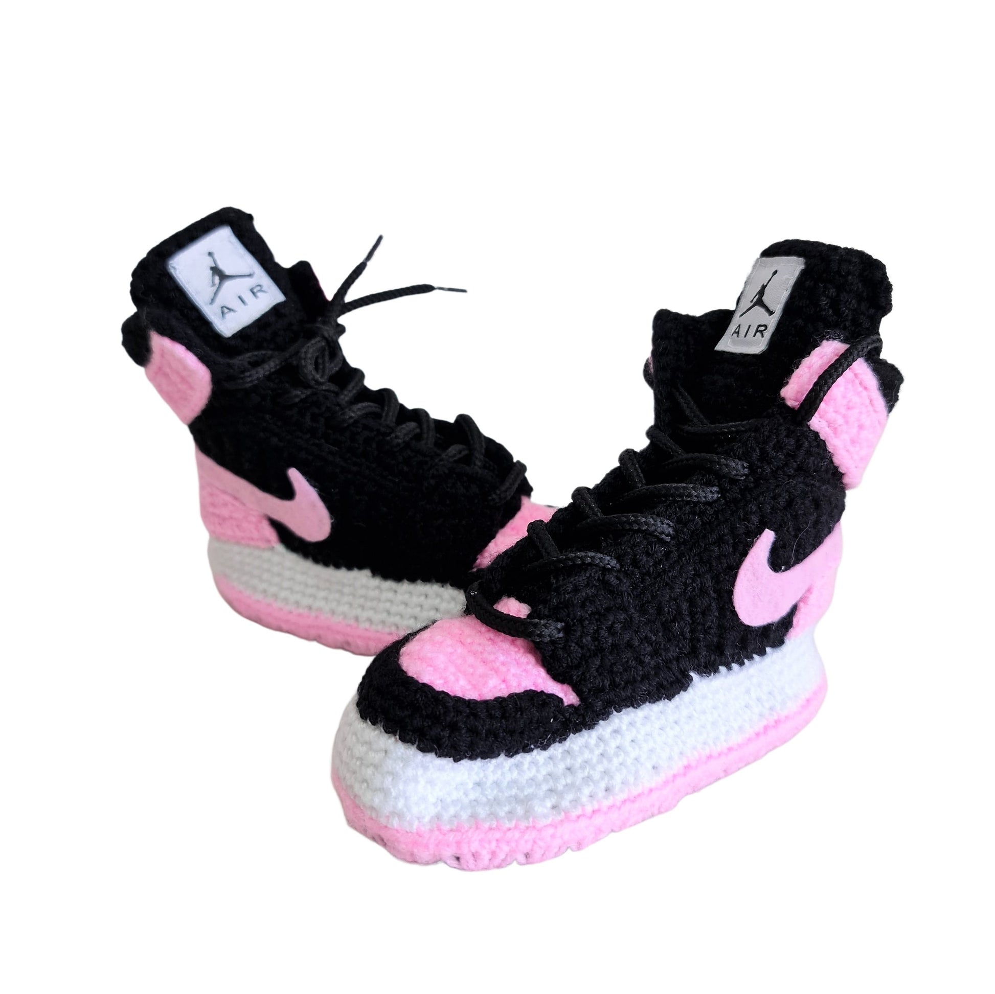 Crochet Baby Air Jordan Infant Girl Pink Sneakers Newborn Soft Shoes Slippers Socks - Byseay