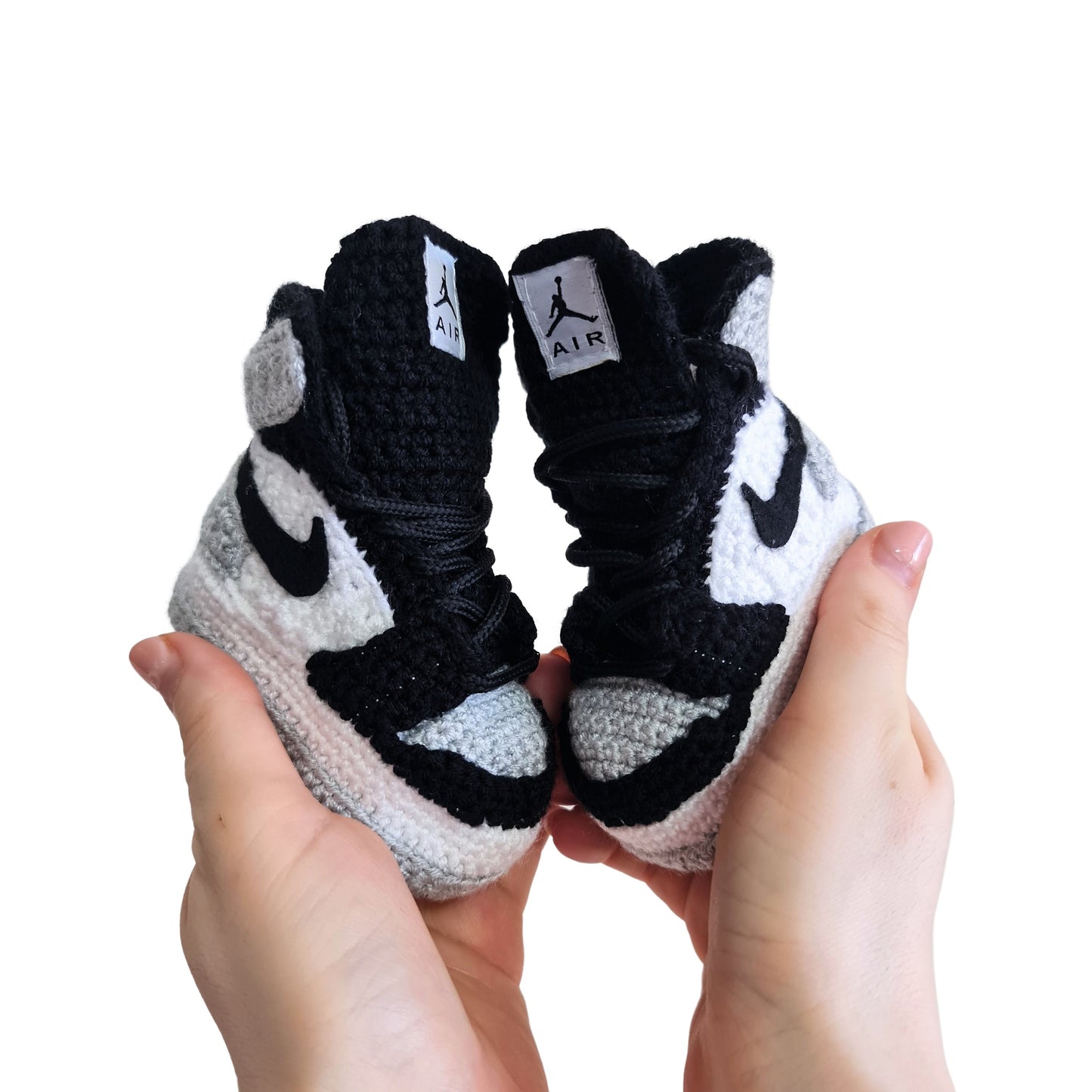 Baby Grey Air Jordan Crochet Sneakers Plush Slippers - Byseay