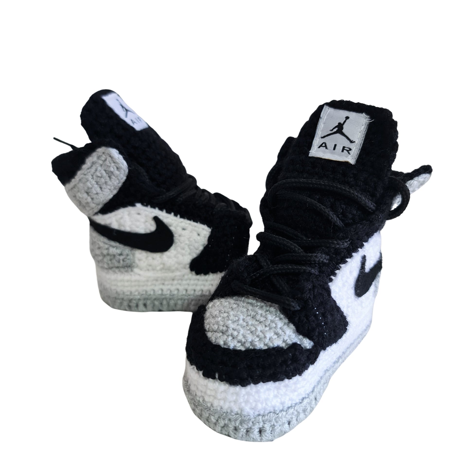 Baby Grey Air Jordan Crochet Sneakers Plush Slippers - Byseay