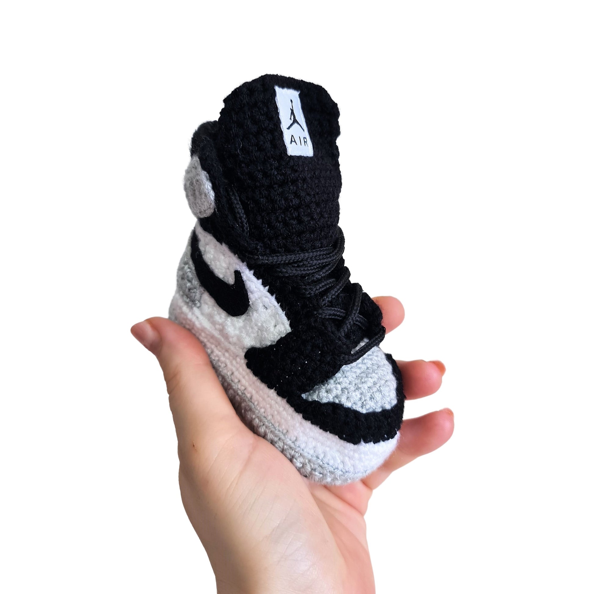 Baby Grey Air Jordan Crochet Sneakers Plush Slippers - Byseay