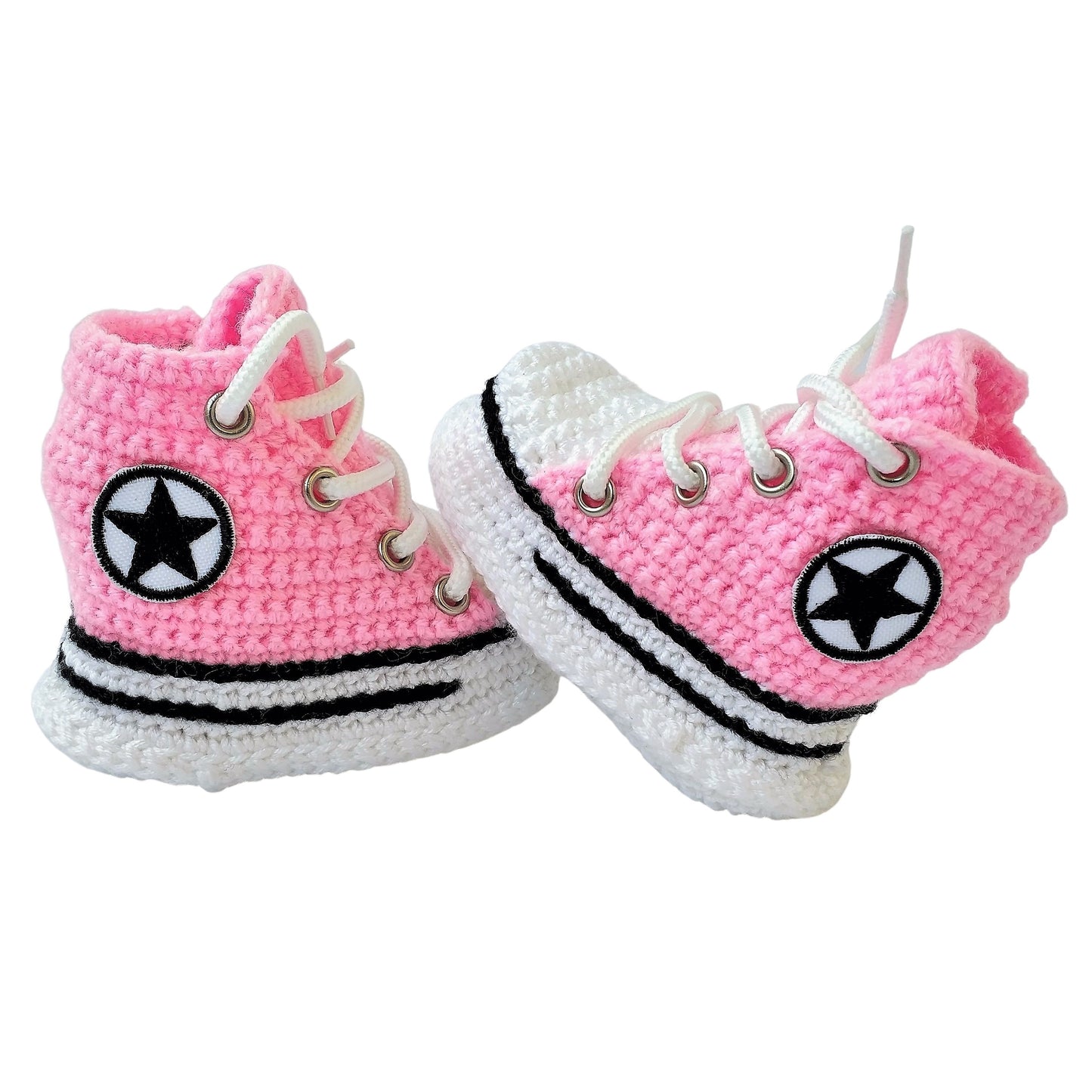 Converse Baby Girl Pink Booties Plush Slippers Sneakers Soft Shoes Socks - Byseay