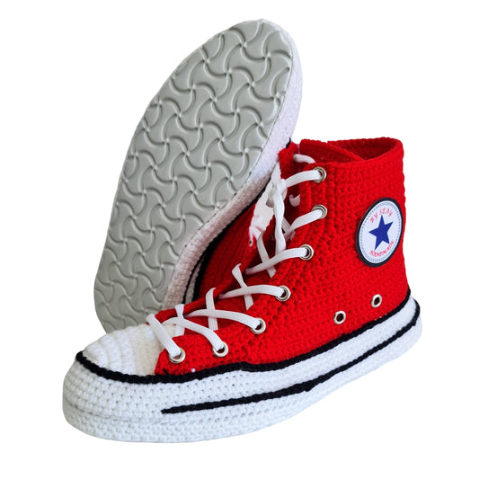 Red Sneakers Converse Slippers House Plush Shoes