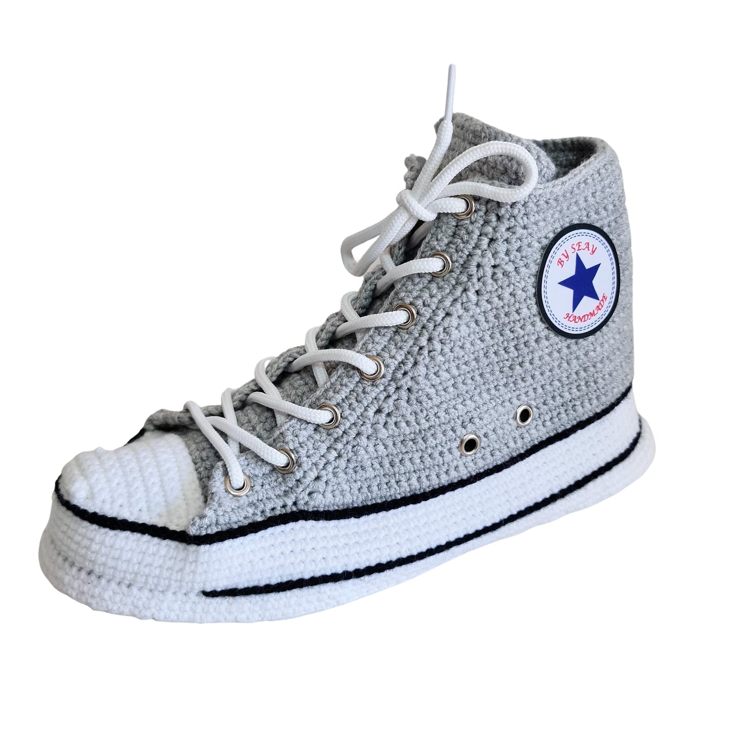 Gray Converse High Tops Platform Custom Slippers Sneakers