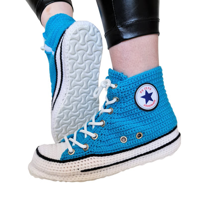 Light Blue Slippers Converse Custom Sneakers Plush Shoes