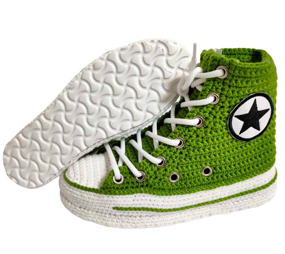 Converse Green Sneakers Plush Slippers Custom Canvas Classic Home Shoes - Banned Goods Embroidered Platform Multi Colored Personalized Socks