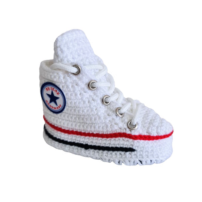 Converse Knitted Baby White Booties Sneakers Crochet Slippers Soft Wool Socks - Byseay