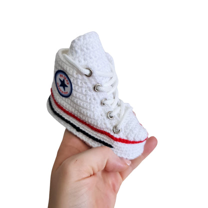 Converse Knitted Baby White Booties Sneakers Crochet Slippers Soft Wool Socks - Byseay