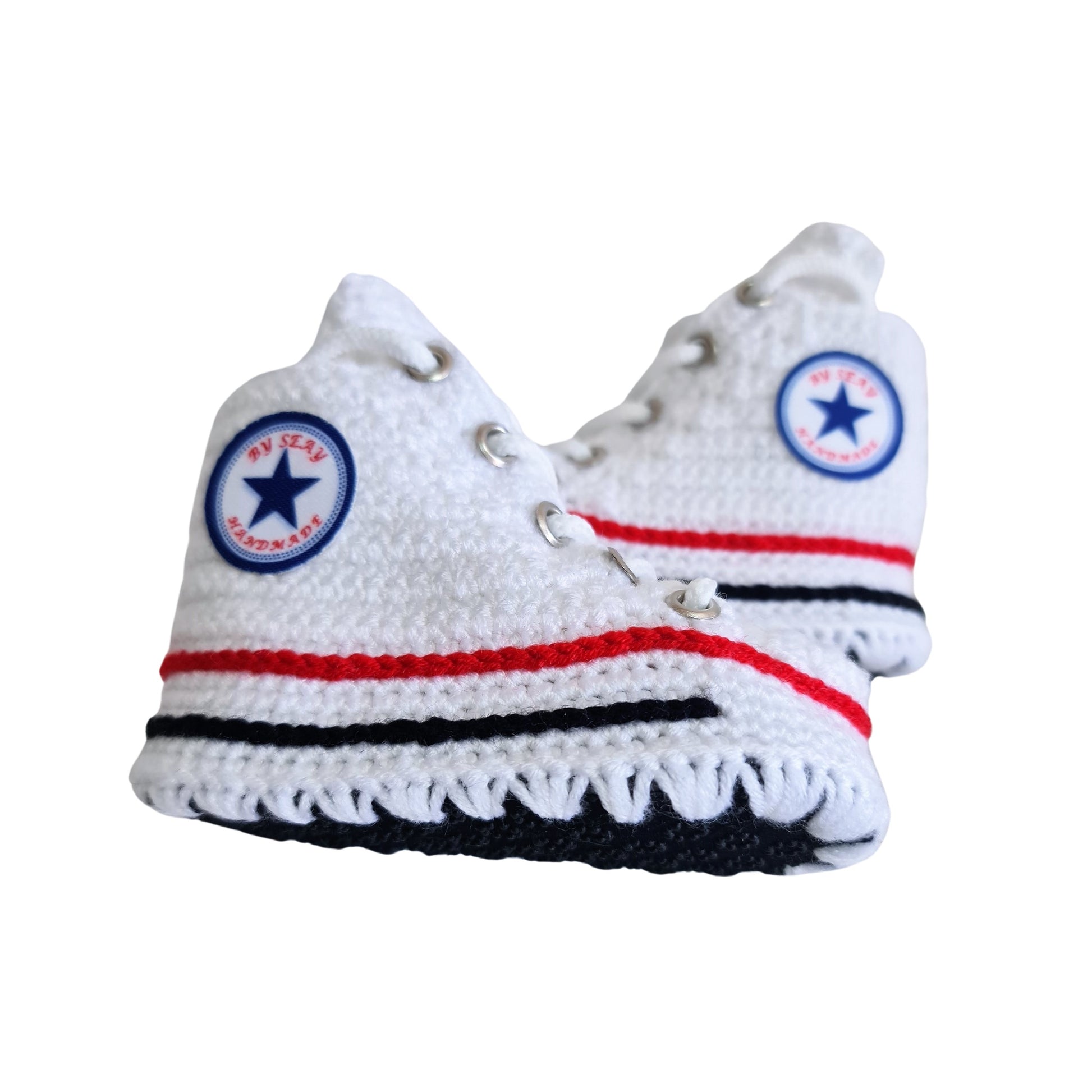 Converse Knitted Baby White Booties Sneakers Crochet Slippers Soft Wool Socks - Byseay