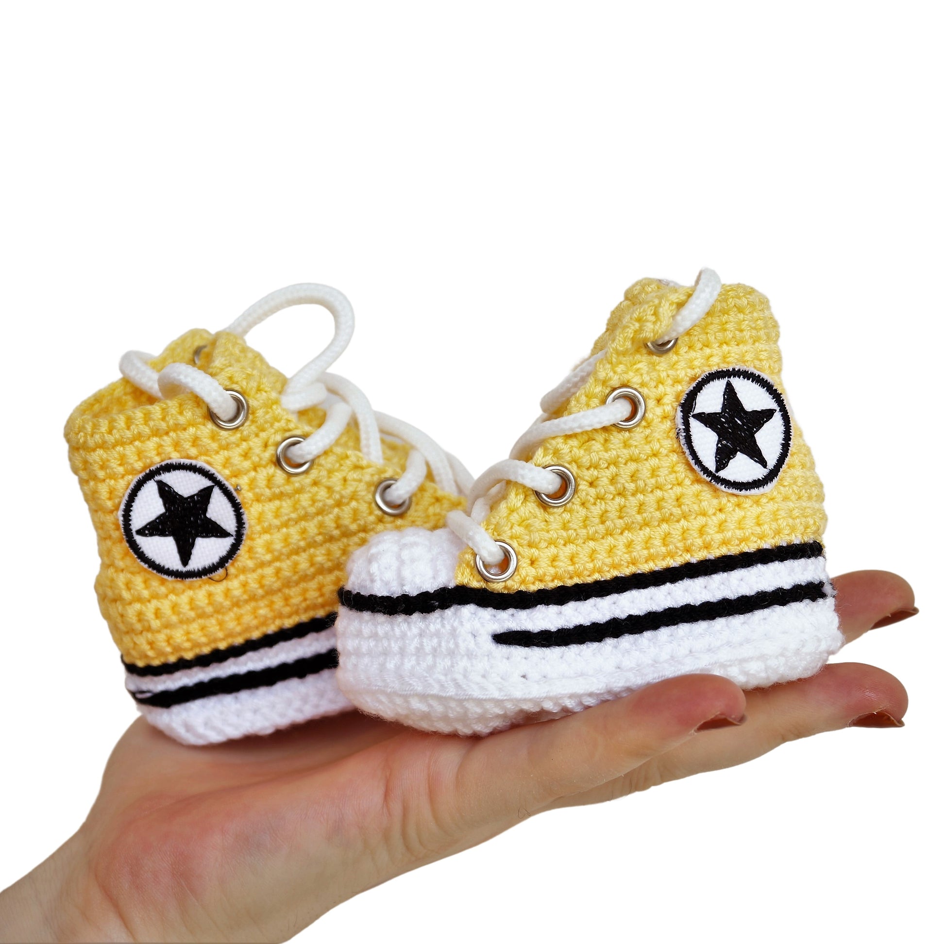 Newborn Baby Booties Yellow Slippers Socks - Infant Baby Shower Soft Sneakers - Byseay