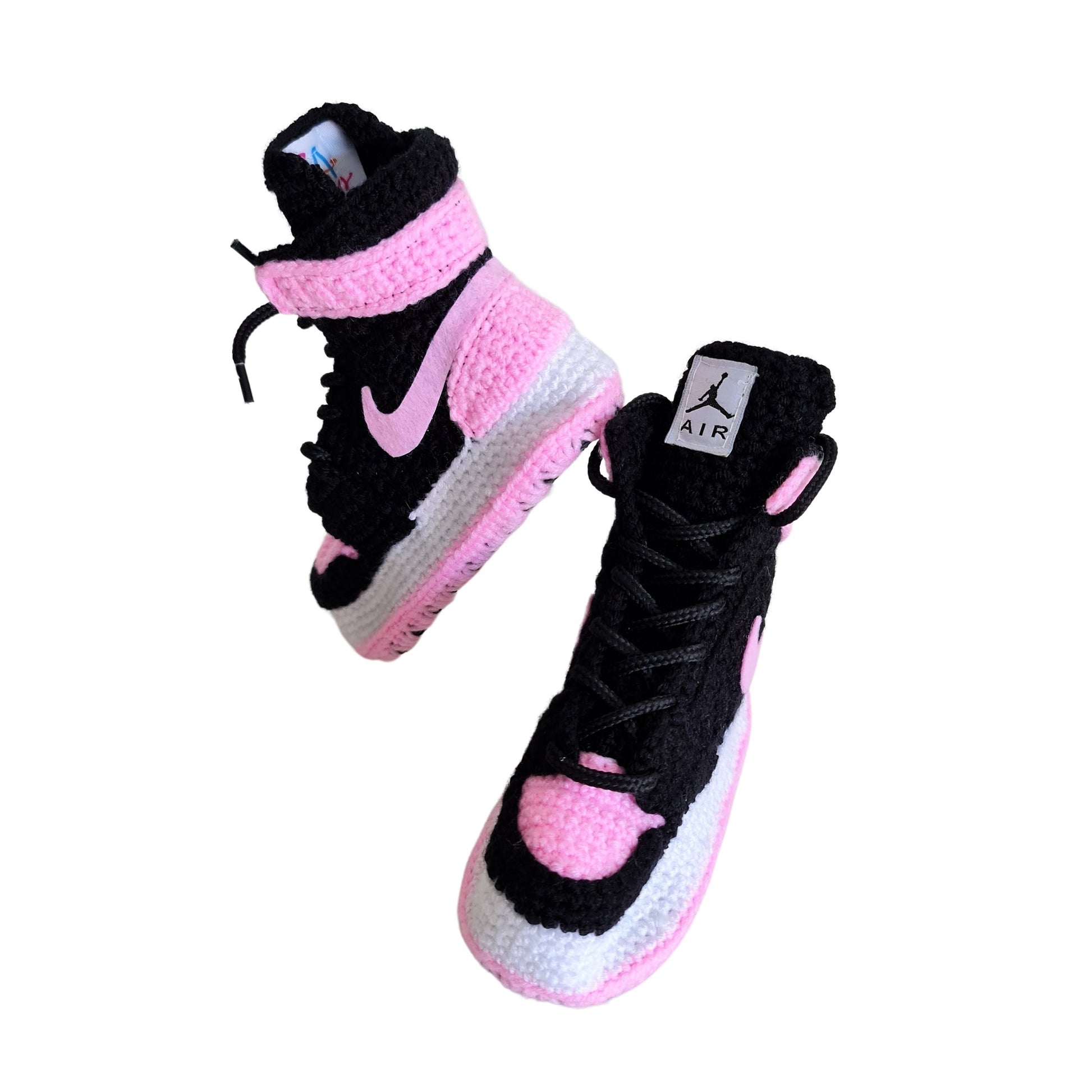 Crochet Baby Air Jordan Infant Girl Pink Sneakers Newborn Soft Shoes Slippers Socks - Byseay