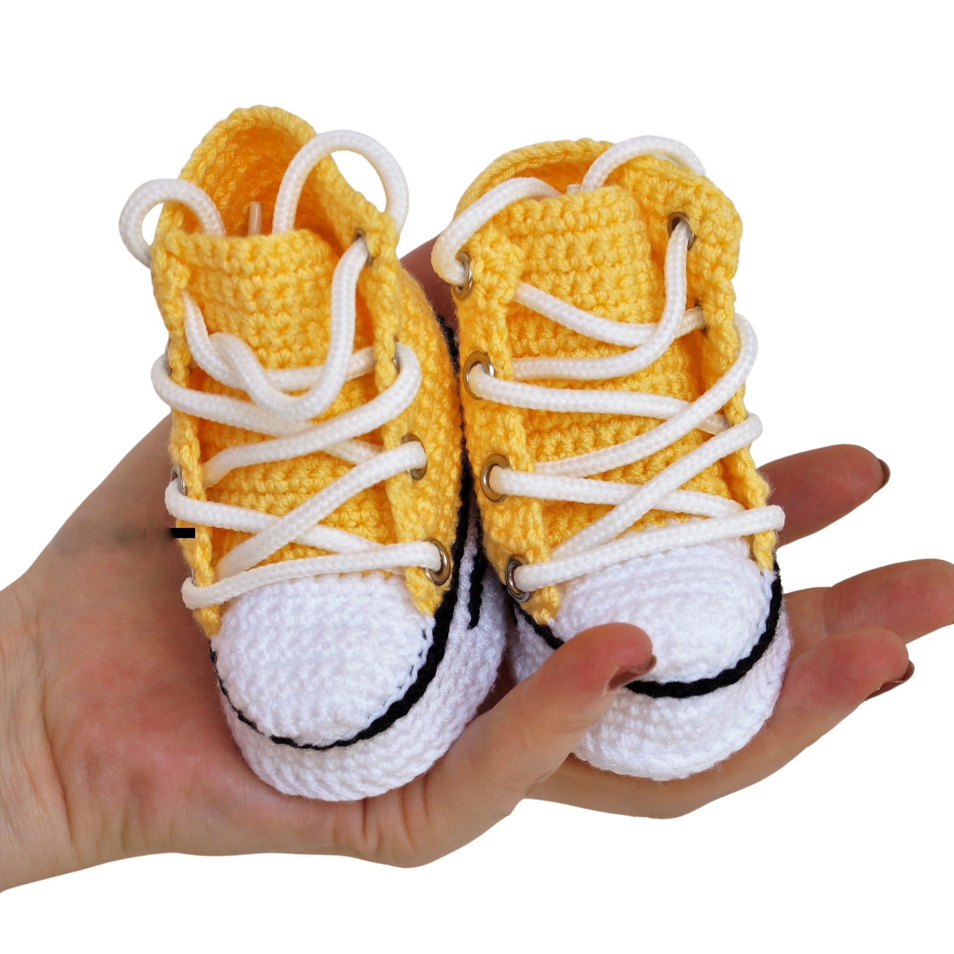 Newborn Baby Booties Yellow Slippers Socks - Infant Baby Shower Soft Sneakers - Byseay