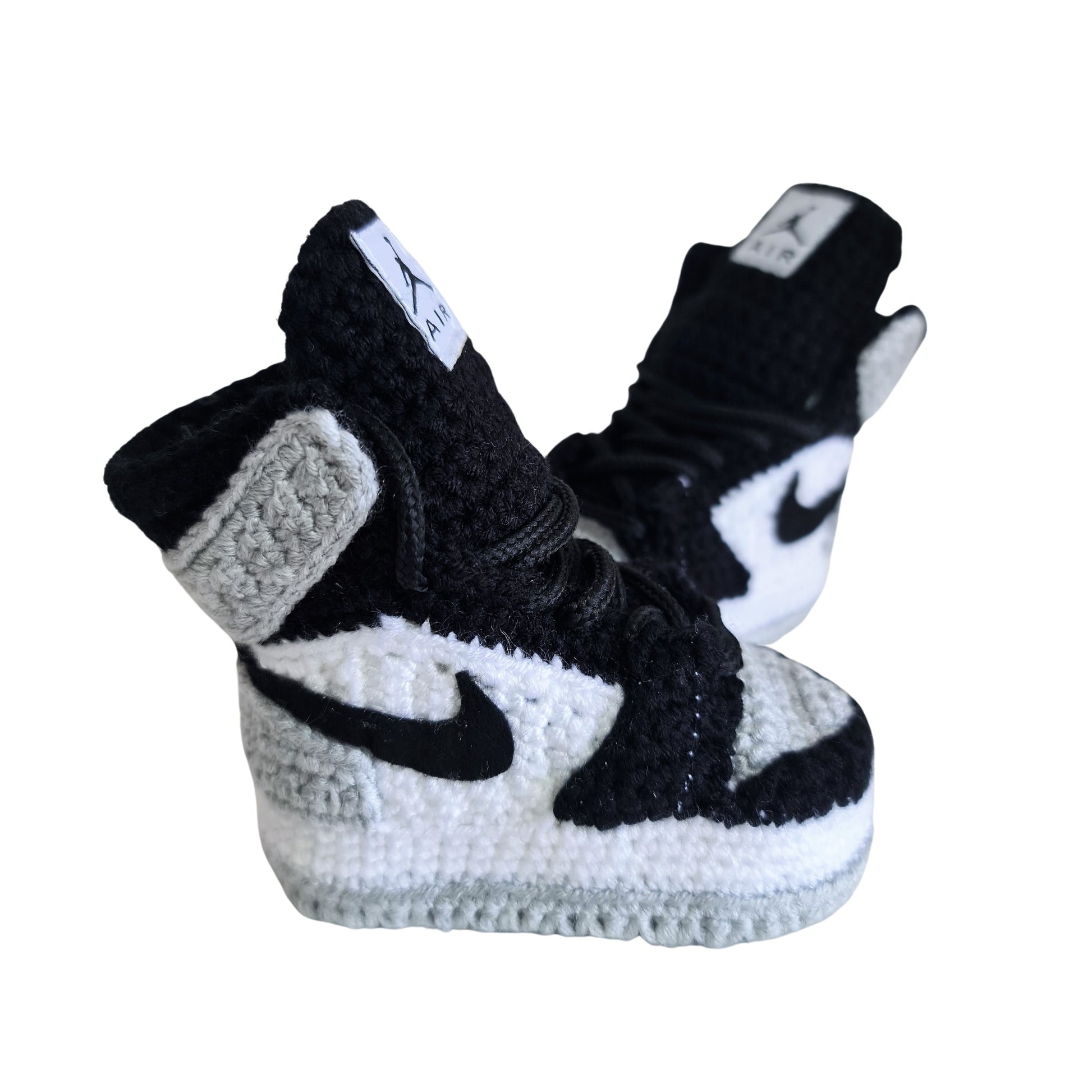 Baby Grey Air Jordan Crochet Sneakers Plush Slippers - Byseay