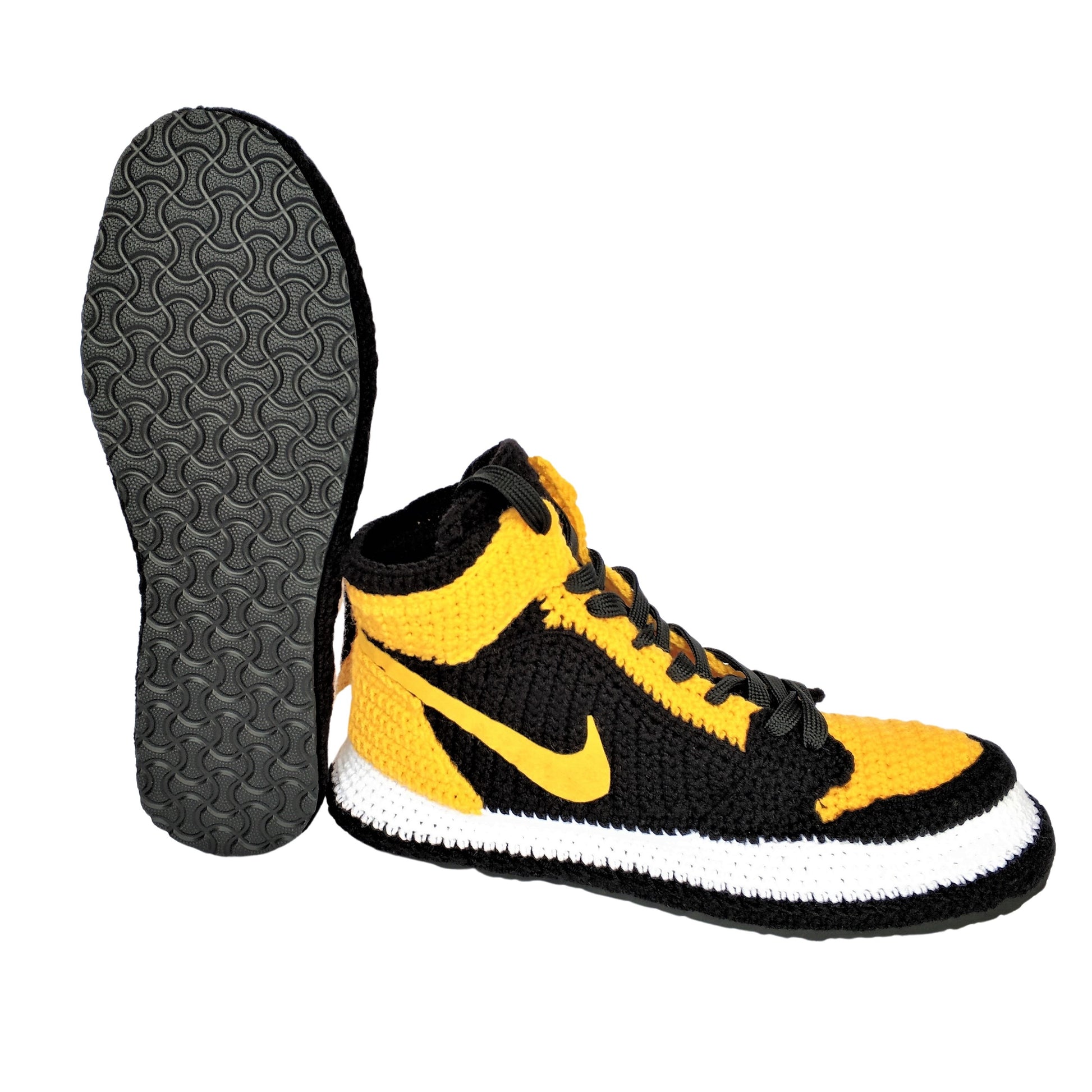 Jordan Yellow Banned Goods Sneakers Slippers Plush - Custom Basketball Handmade Shoes - Byseay