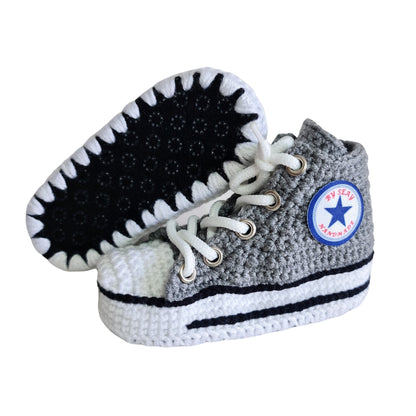 Newborn Baby First Shoes Crochet Wool Crib Socks, Walker Kids Non Slip Sole Indoor Slippers, Soft Sneakers Natural Cotton Baby Dress Set