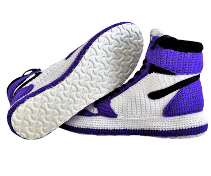 Jordans Court Purple Custom Sneakers Slippers