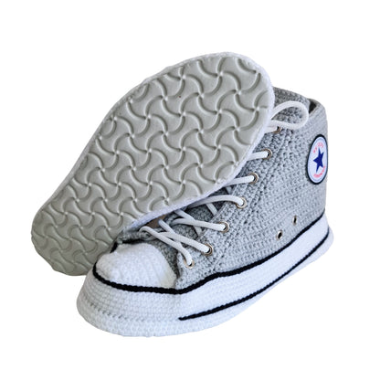 Gray Converse High Tops Platform Custom Slippers Sneakers