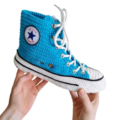 Light Blue Slippers Converse Custom Sneakers Plush Shoes