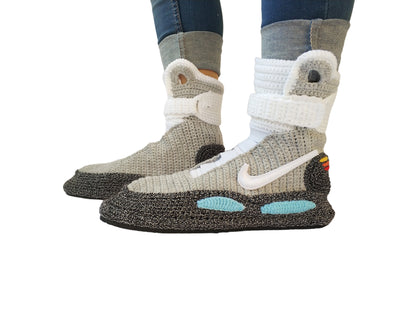 Back to the Future Knitted Air Mag Plush Slippers Sneakers Marty McFly House Shoes - Byseay