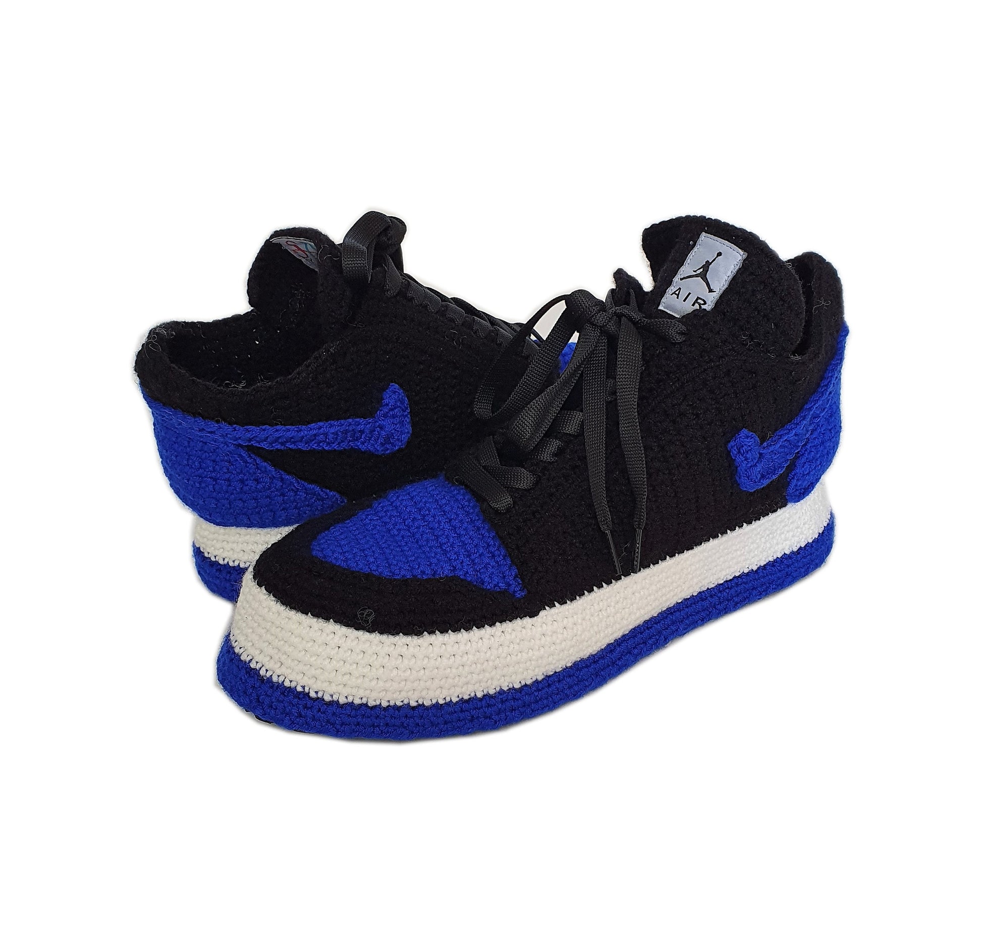 Crochet Jordan Royal Blue Slippers Sneakers - Basketball Soft Shoes - Byseay