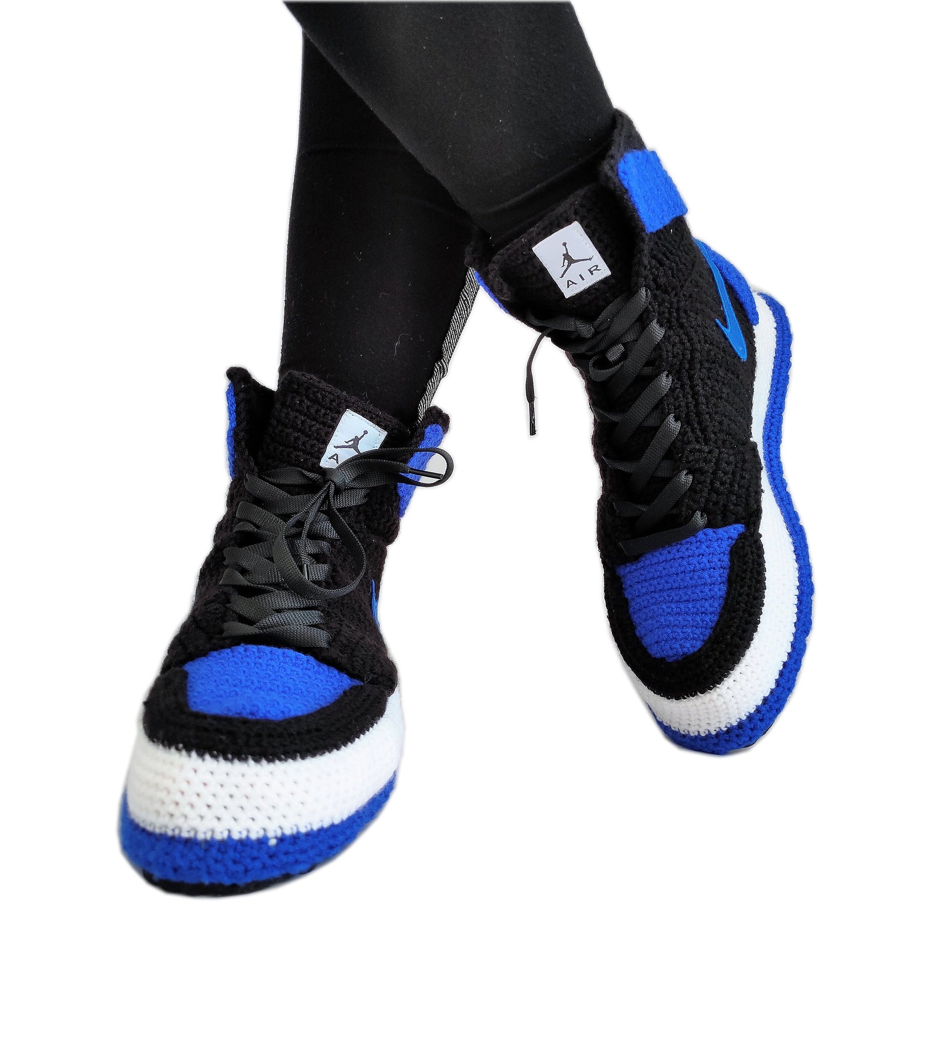 Jordan 1 Retro Royal Blue Home Shoes Sneakers Basketball Crochet Slippers Plush