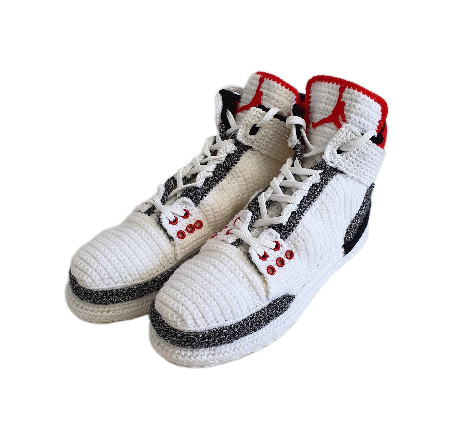 Jordan 3 Retro Crochet Home Slippers Custom Sneakers Basketball Plush Shoes