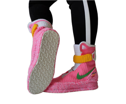 Air Mag Pink Marty McFly Flying Shoes Back to the Future Sneakers Plush Slippers - Byseay