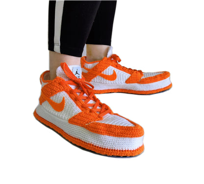 Jordan Dunk Low Orange Sneakers Plush Slippers plush Shoes Booties Soft Socks - Byseay