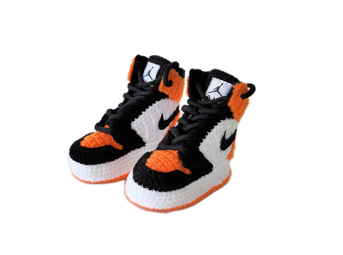 Jordan Baby Crochet Orange Sneakers Slippers Toddler Shoes Newborn Booties - Byseay