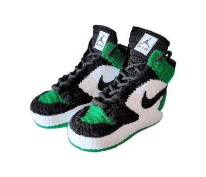 Jordan Green Baby Crochet SneakersToddler Boy Girl Handmade Shoes Slippers - Byseay