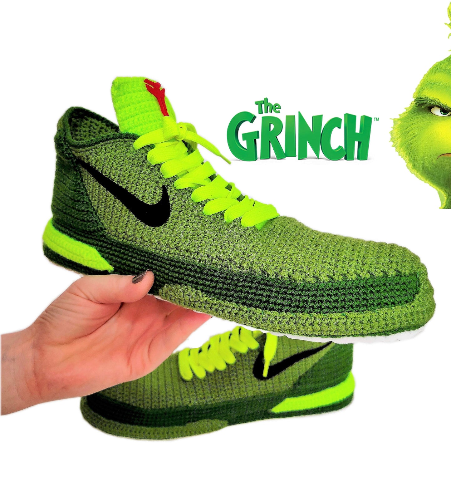 Kobe Bryant Grinch Green Christmas Slippers Custom Sneakers Protro Plush Shoes - Byseay