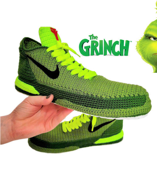 Kobe Bryant Grinch Green Christmas Slippers Custom Sneakers Protro Plush Shoes - Byseay