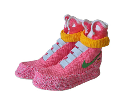 Air Mag Pink Marty McFly Flying Shoes Back to the Future Sneakers Plush Slippers - Byseay