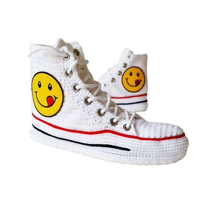 Classic Converse Shoes Emoji Casual Sneakers Custom Slippers Cotton Plush Soft - Byseay