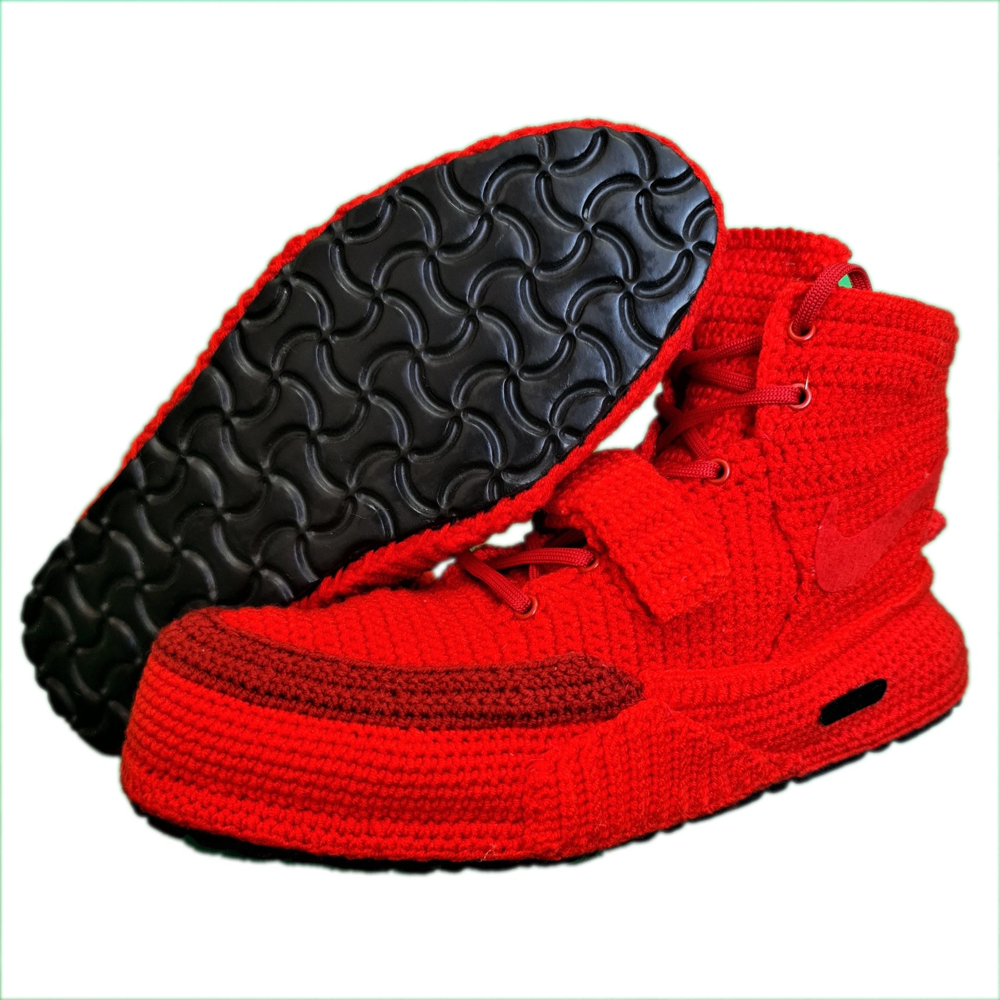 Red October Knitted Slippers Sneakers Custom Booties Shoes Breathable Socks - Byseay