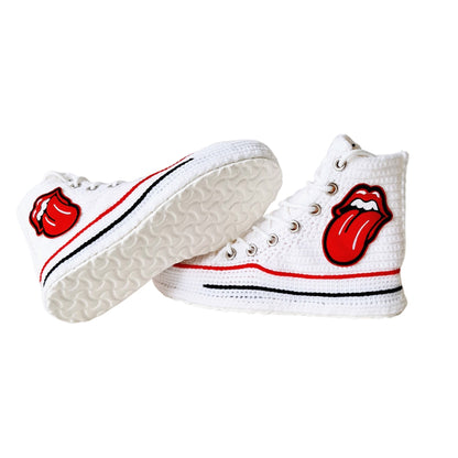 Converse Emoji Embroidery Custom Sneakers Plush Crochet High Top Slippers Platform Shoes - Byseay