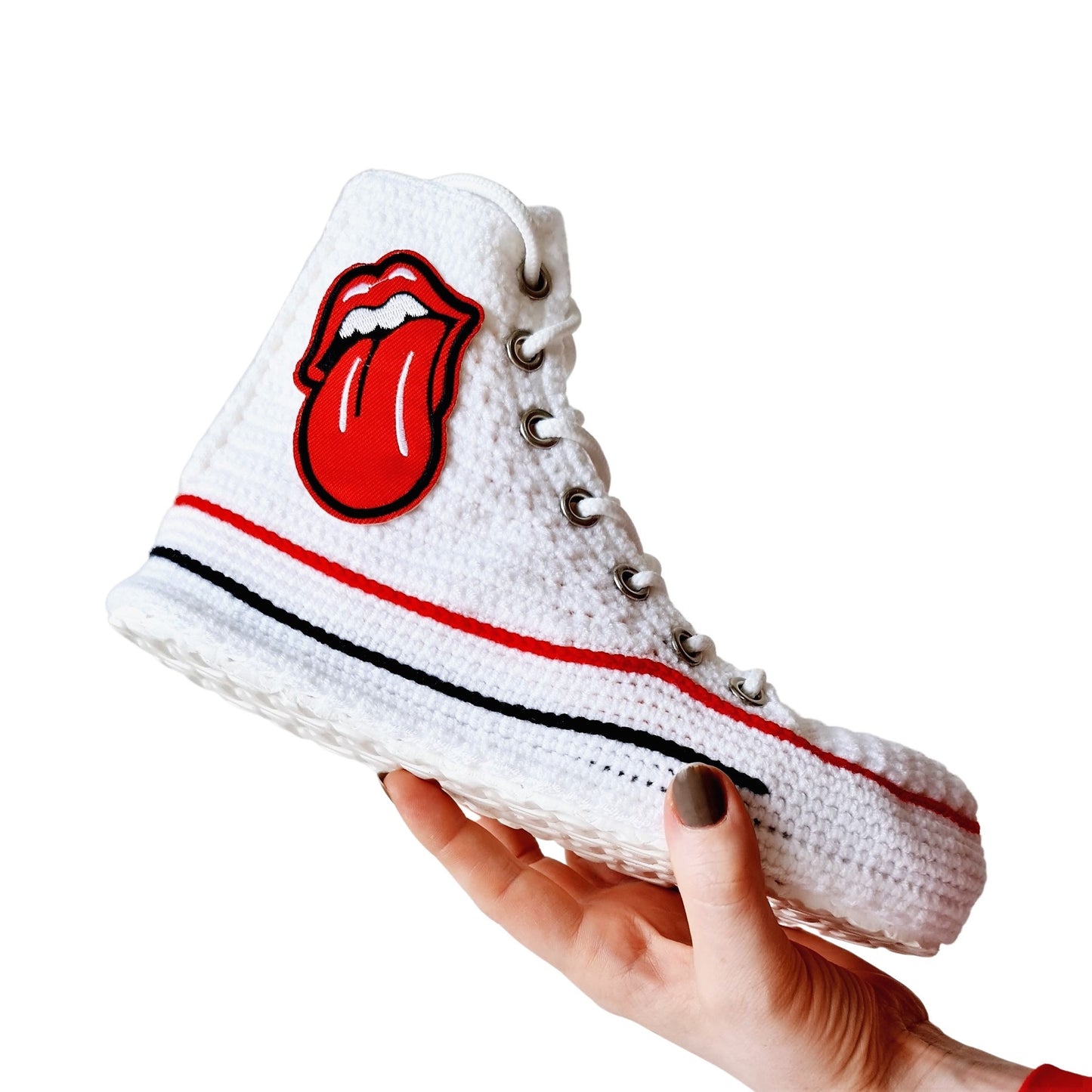 Converse Emoji Embroidery Custom Sneakers Plush Crochet High Top Slippers Platform Shoes - Byseay