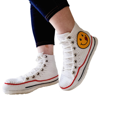 Classic Converse Shoes Emoji Casual Sneakers Custom Slippers Cotton Plush Soft - Byseay