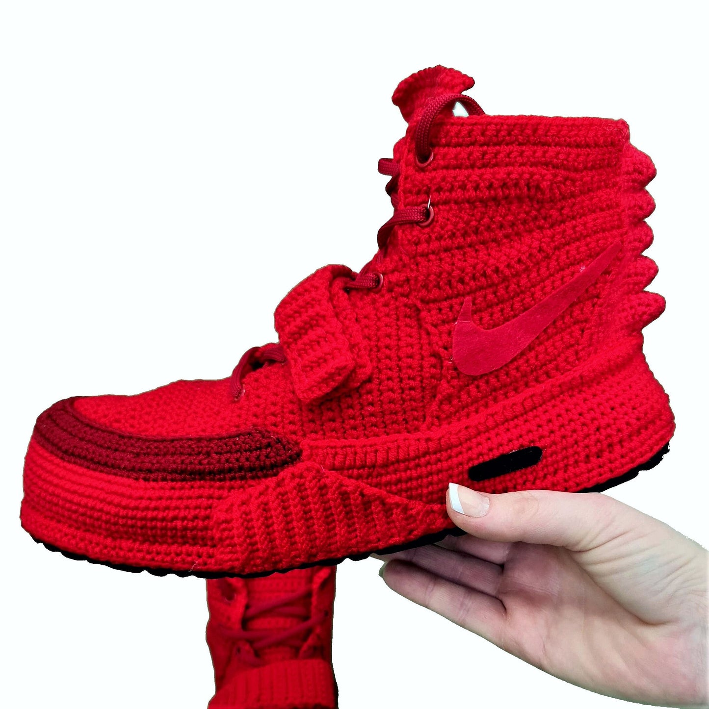 Red October Knitted Slippers Sneakers Custom Booties Shoes Breathable Socks - Byseay