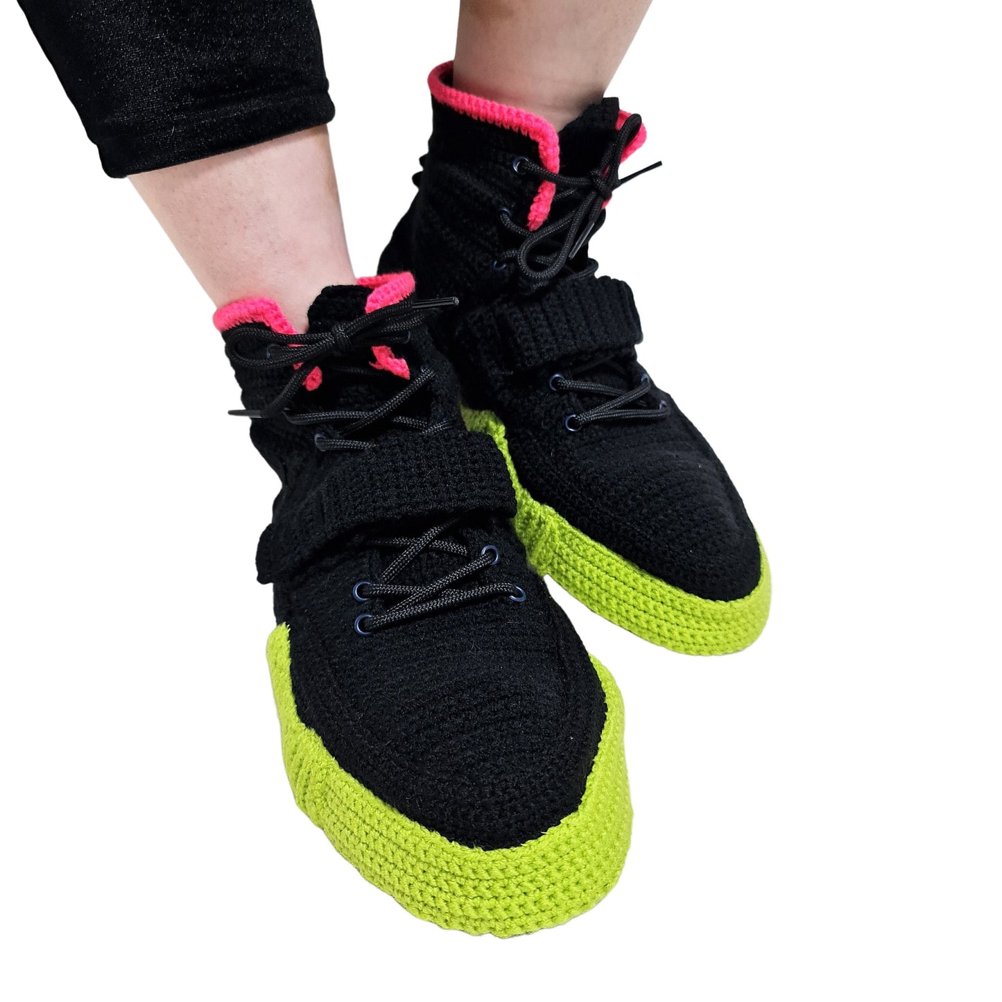 Custom Yeezy Solar Red Sneakers Style Handmade Home Slippers Sneakers Soft Plush Shoes - Byseay