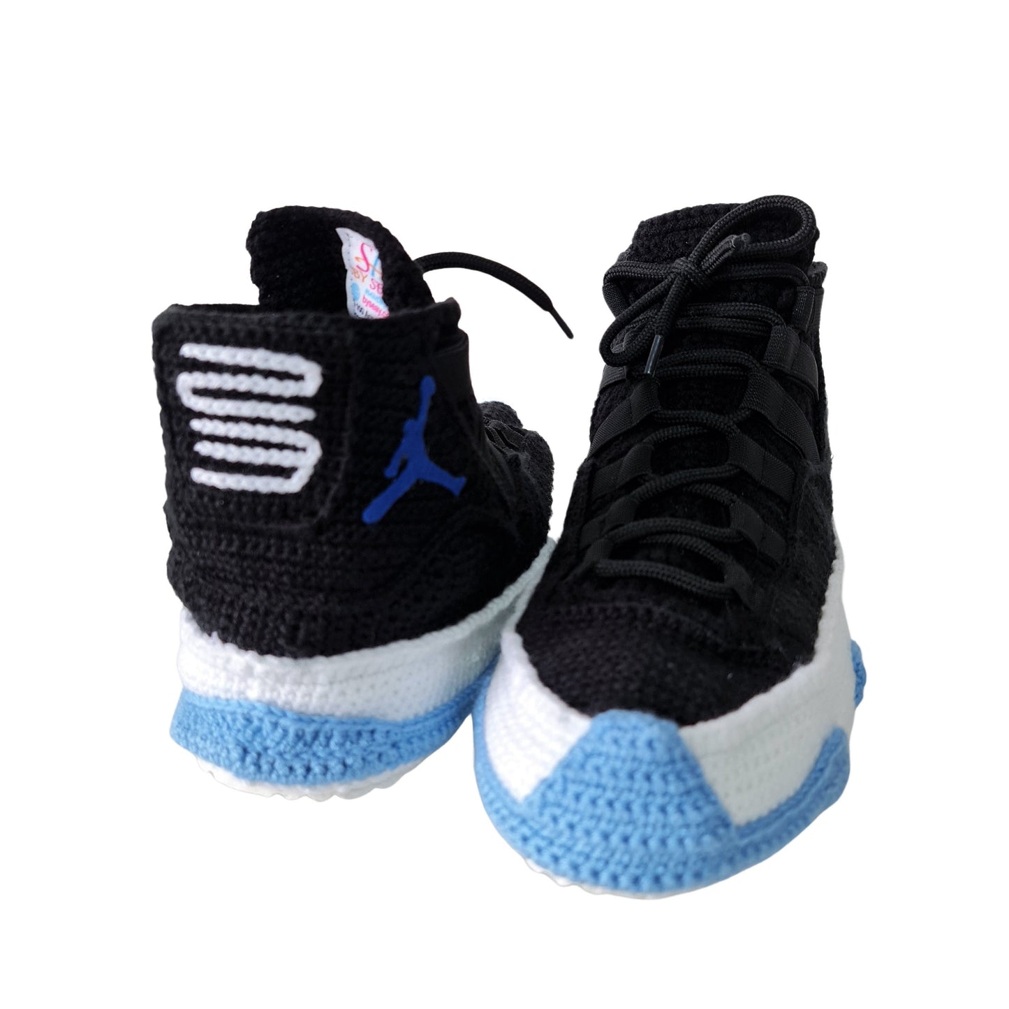 Jordan 11 Sneakers Plush Crochet Slippers - Puffy Big Size Jordans Shoes - House Plush Fluffy Banned Goods Mag Basketball Knit Booties Shoes