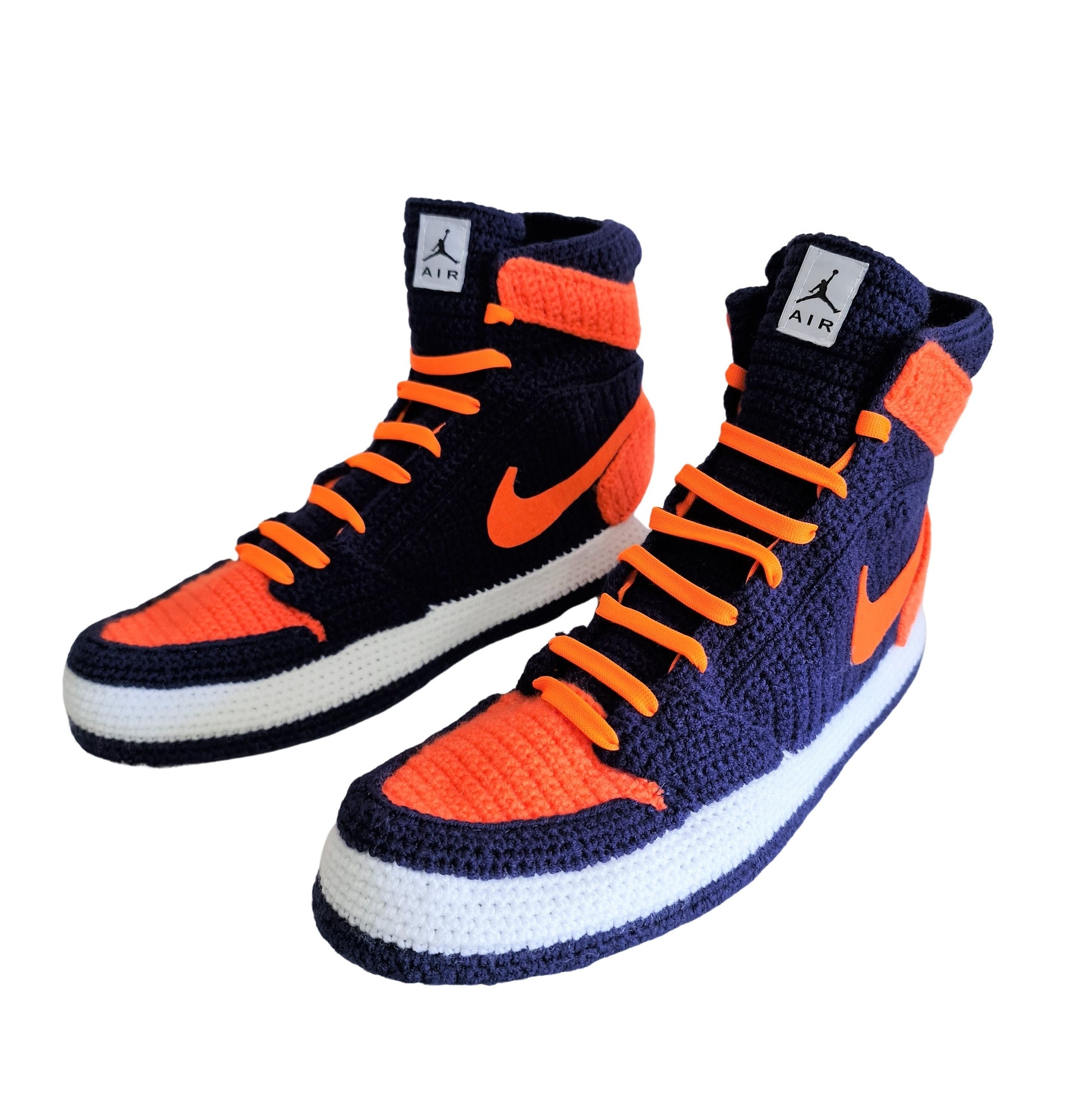 Jordan Blue Void Turf Orange Sneakers Slippers Navy Blue Basketball Plush Soft Shoes - Byseay