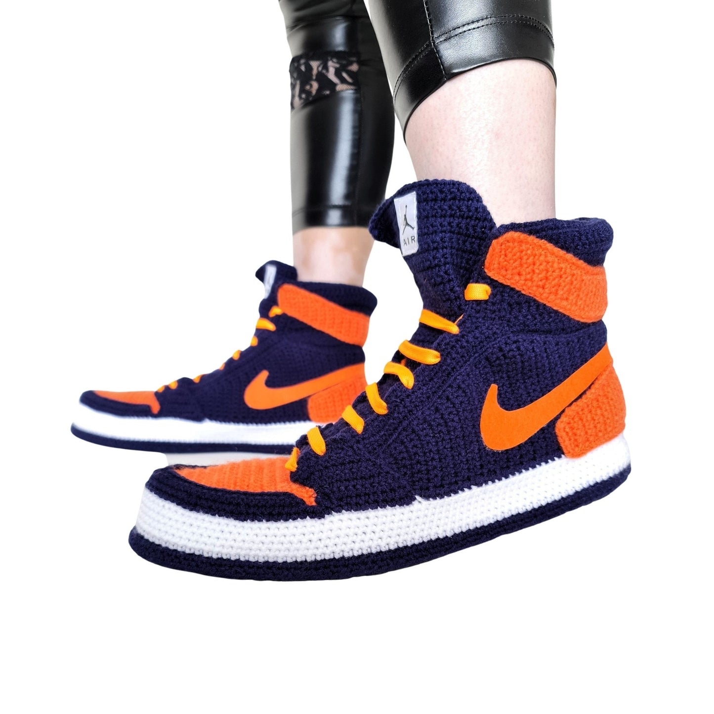 Jordan Blue Void Turf Orange Sneakers Slippers Navy Blue Basketball Plush Soft Shoes - Byseay