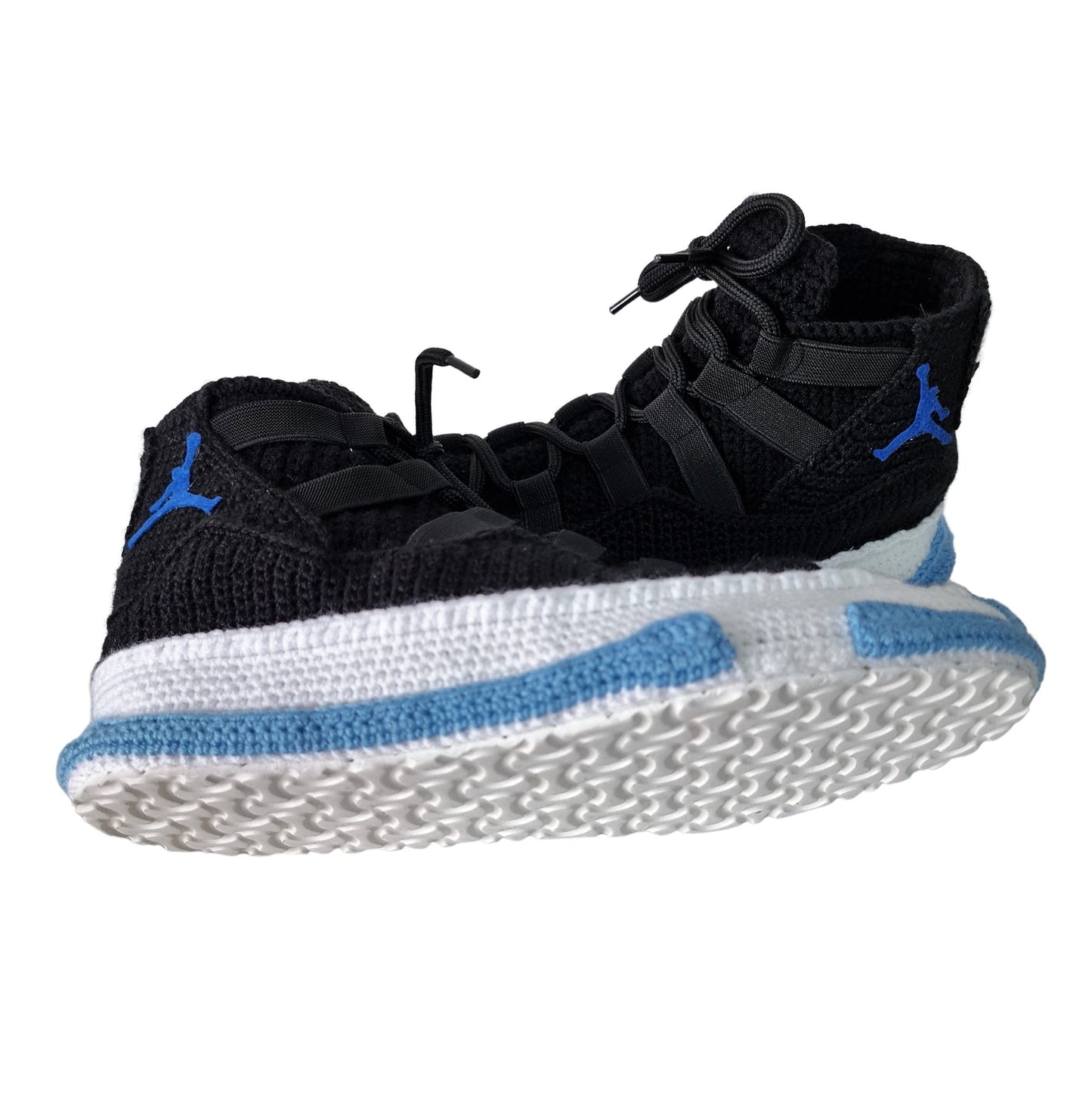 Jordan 11 Sneakers Plush Crochet Slippers - Puffy Big Size Jordans Shoes - House Plush Fluffy Banned Goods Mag Basketball Knit Booties Shoes