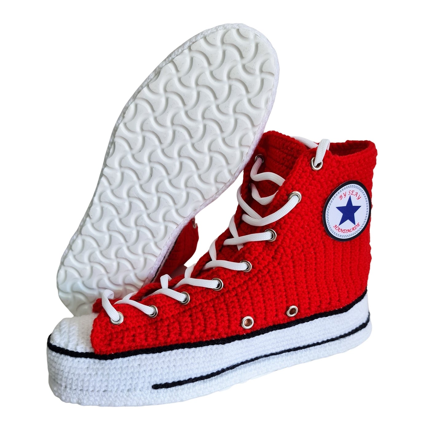 Converse Sneakers Slippers Cozy Indoor Red Plush Christmas House Booties - Byseay